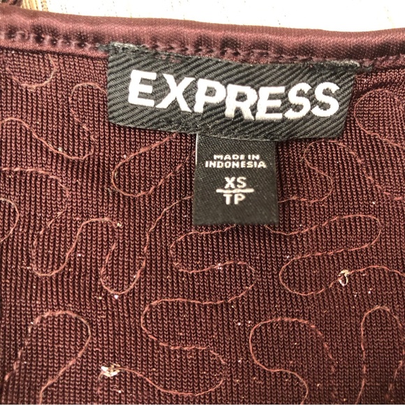 Express Burgundy Sequin Camisole Tank Top - Picture 11 of 16